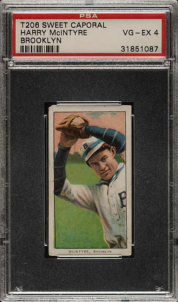 1909-1911 T206 White Border Harry McIntyre Brooklyn PSA VG-EX 4