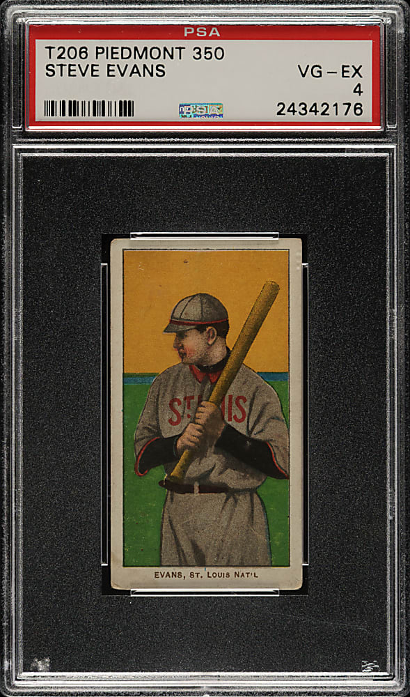 1909-1911 T206 White Border Steve Evans PSA VG-EX 4
