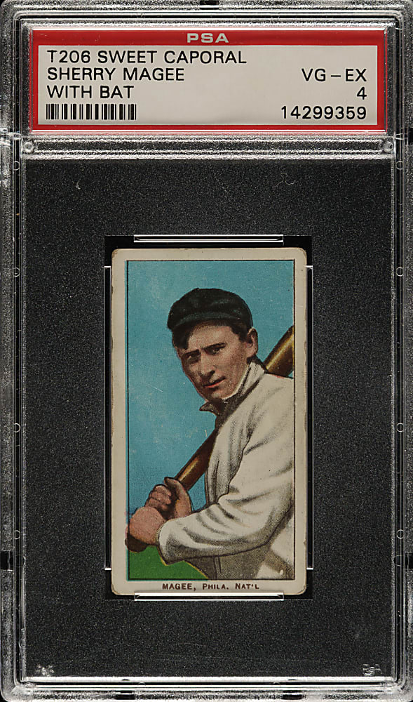 1909-1911 T206 White Border Sherry Magee with Bat PSA VG-EX 4