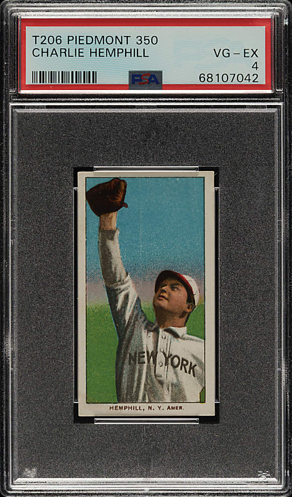 1909-1911 T206 White Border Charlie Hemphill PSA VG-EX 4