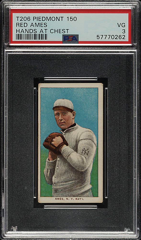1909-1911 T206 White Border Red Ames Hands at Chest PSA VG 3