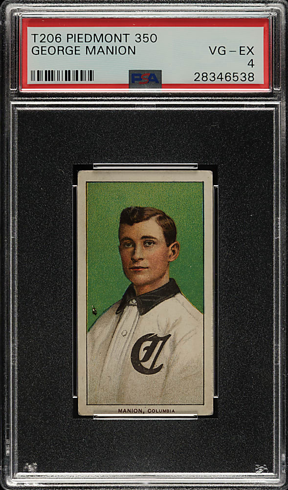 1909-1911 T206 White Border George Manion Southern Leaguer PSA VG-EX 4