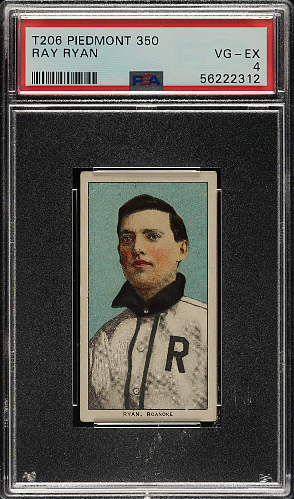 1909-1911 T206 White Border Ray Ryan Southern Leaguer PSA VG-EX 4