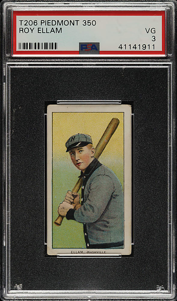 1909-1911 T206 White Border Roy Ellam Southern Leaguer PSA VG 3