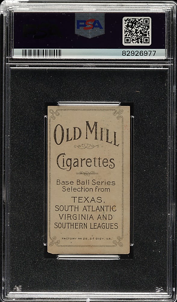 1909-1911 T206 White Border Shag Shaughnessy Southern Leaguer PSA VG 3 - Old Mill Back
