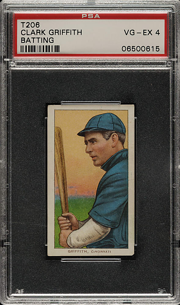 1909-1911 T206 White Border Clark Griffith Batting PSA VG-EX 4
