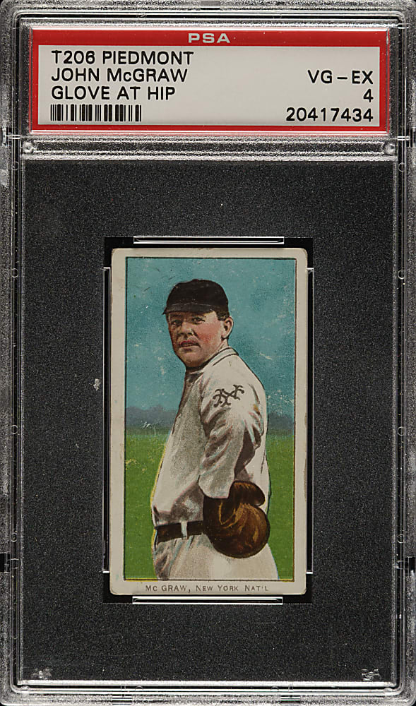 1909-1911 T206 White Border John McGraw Glove at Hip PSA VG-EX 4