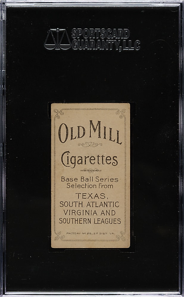 1909-1911 T206 White Border Carlton Molesworth Southern Leaguer SGC EX 60 - Old Mill Back