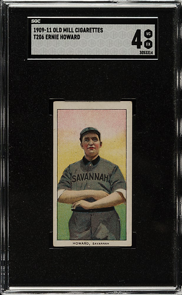 1909-1911 T206 White Border Ernie Howard Southern Leaguer SGC VG/EX 4 - Old Mill Back