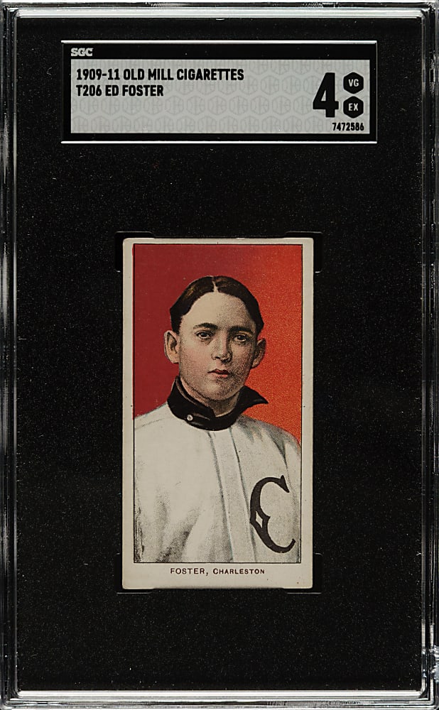 1909-1911 T206 White Border Ed Foster Southern Leaguer SGC VG/EX 4 - Old Mill Back