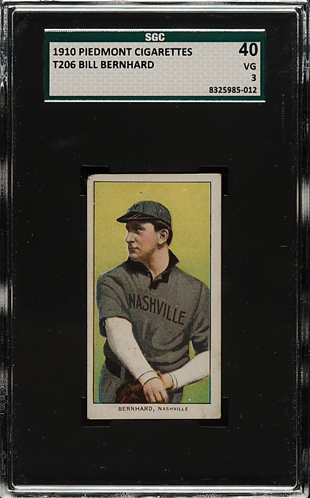 1909-1911 T206 White Border Bill Bernhard Southern Leaguer SGC VG 40
