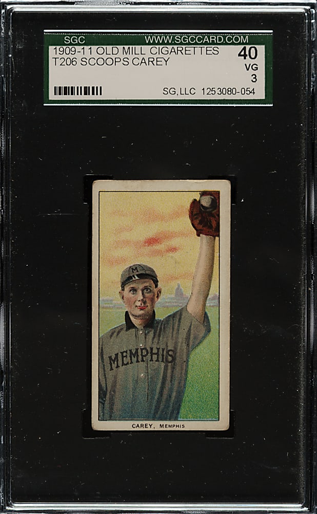 1909-1911 T206 White Border Scoops Carey Southern Leaguer SGC VG 40