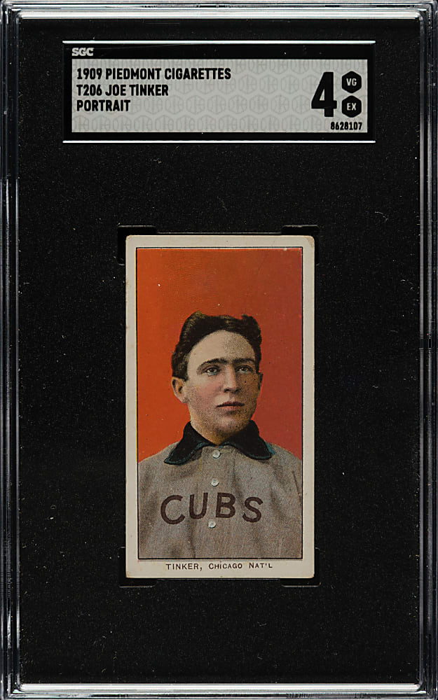 1909-1911 T206 White Border Joe Tinker Portrait SGC VG/EX 4