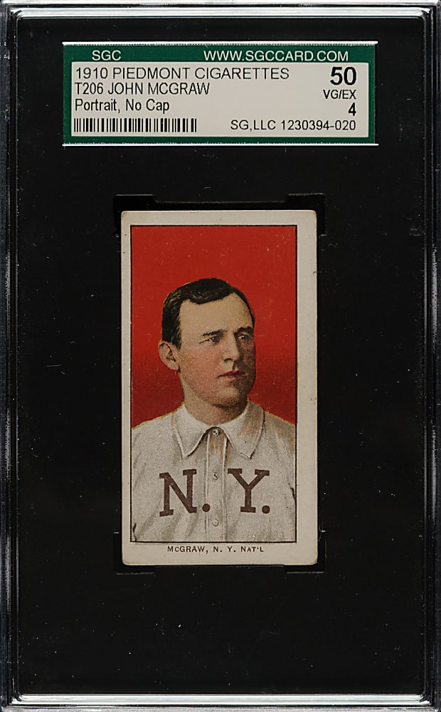 1909-1911 T206 White Border John McGraw Portrait, No Cap SGC VG/EX 50