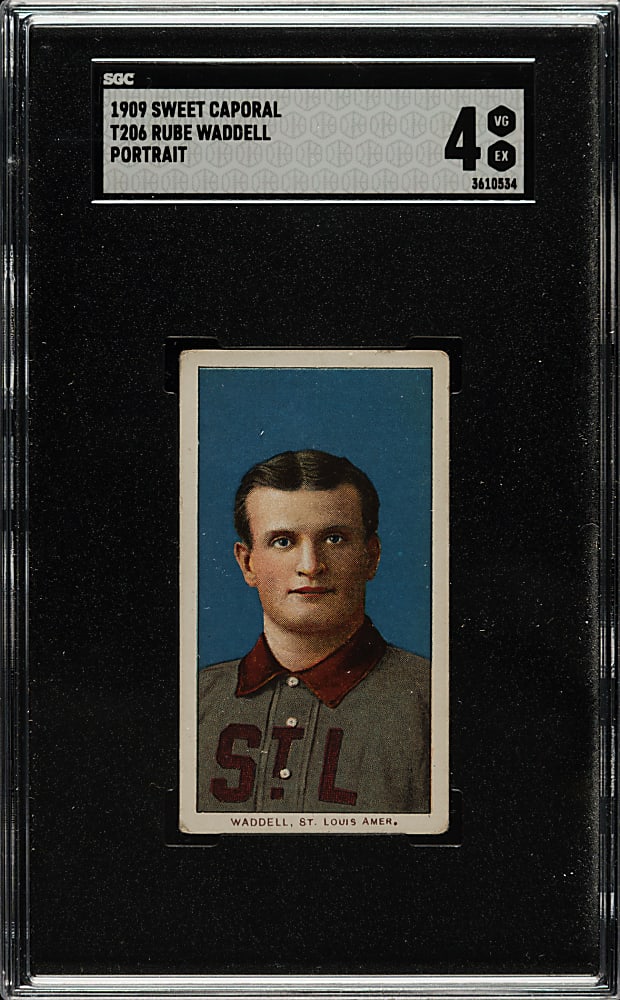 1909-1911 T206 White Border Rube Waddell Portrait SGC VG/EX 4