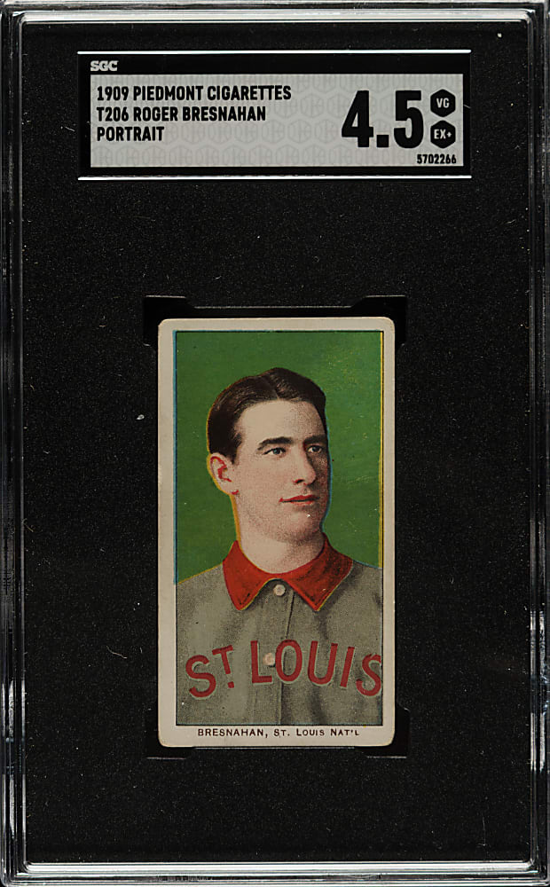 1909-1911 T206 White Border Roger Bresnahan Portrait SGC VG/EX+ 4.5