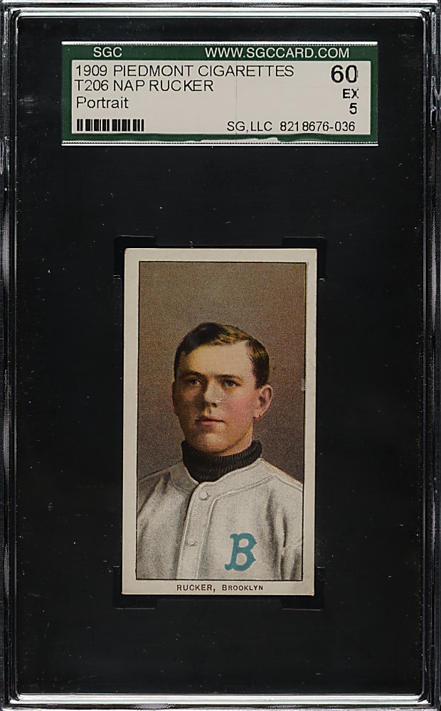 1909-1911 T206 White Border Nap Rucker Portrait SGC EX 60