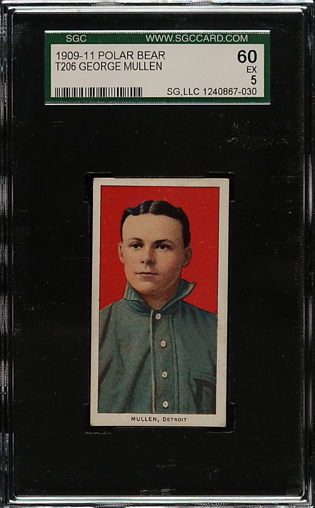 1909-1911 T206 White Border George Mullen SGC EX 60 - Polar Bear Back