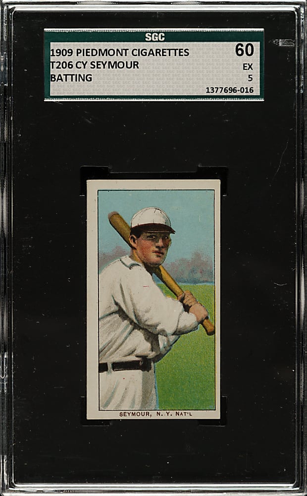 1909-1911 T206 White Border Cy Seymour Batting SGC EX 60