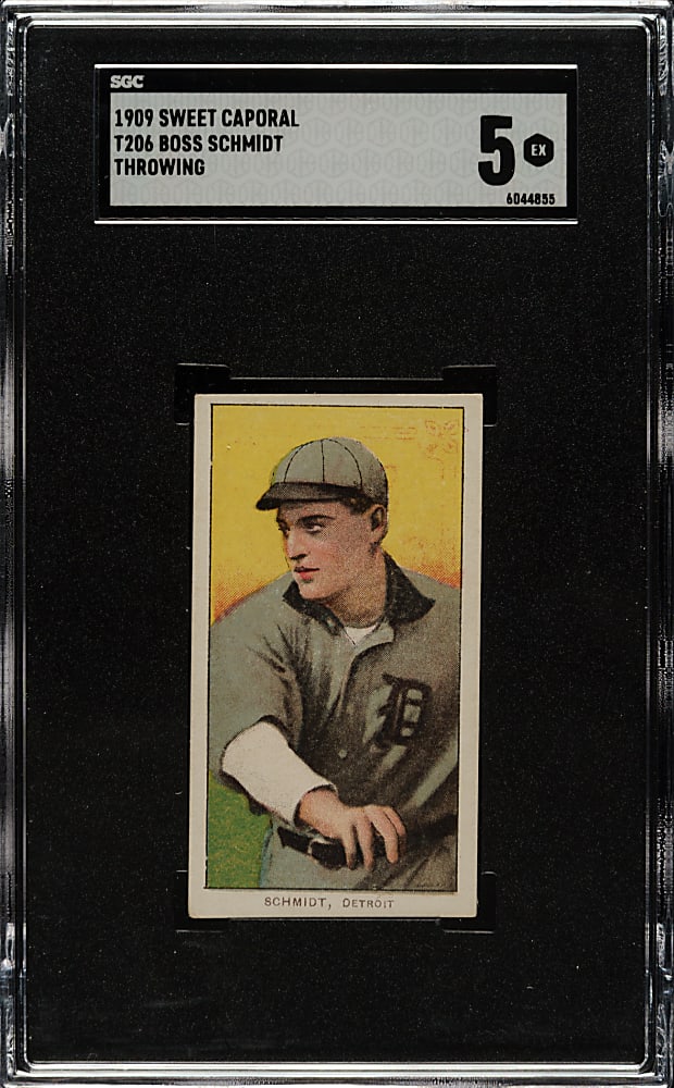 1909-1911 T206 White Border Boss Schmidt Throwing SGC EX 5