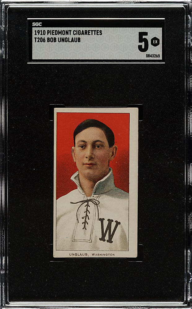 1909-1911 T206 White Border Bob Unglaub SGC EX 5