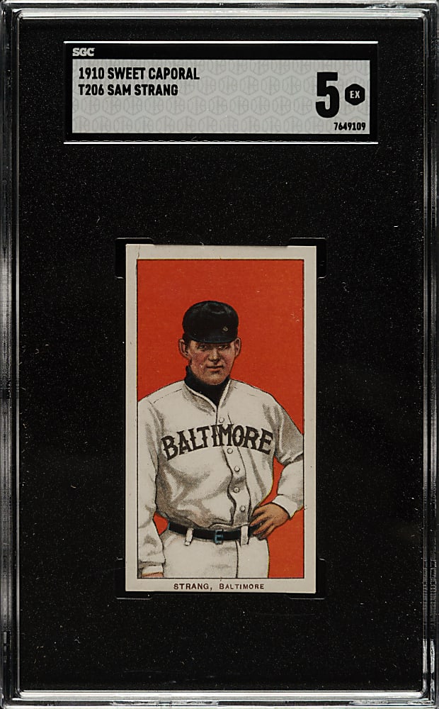 1909-1911 T206 White Border Sam Strang SGC EX 5