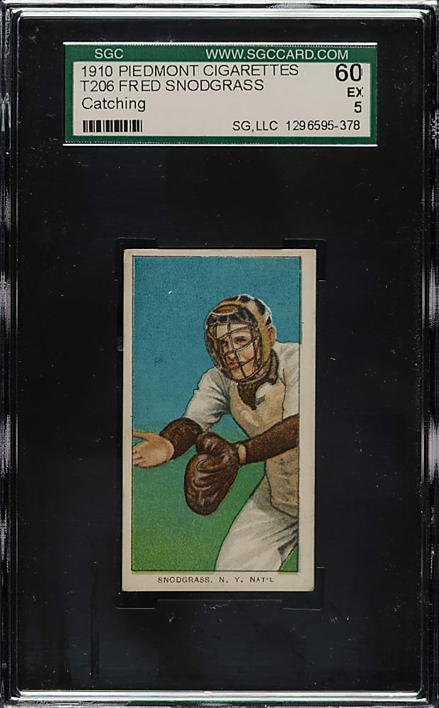 1909-1911 T206 White Border Fred Snodgrass Catching SGC EX 60