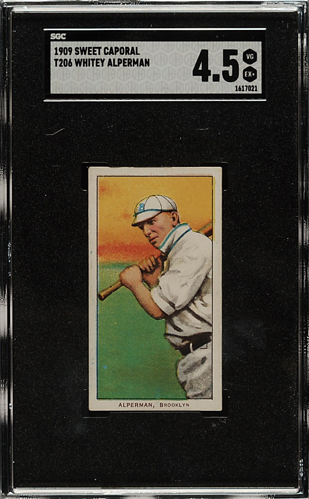 1909-1911 T206 White Border Whitey Alperman SGC VG/EX+ 4.5