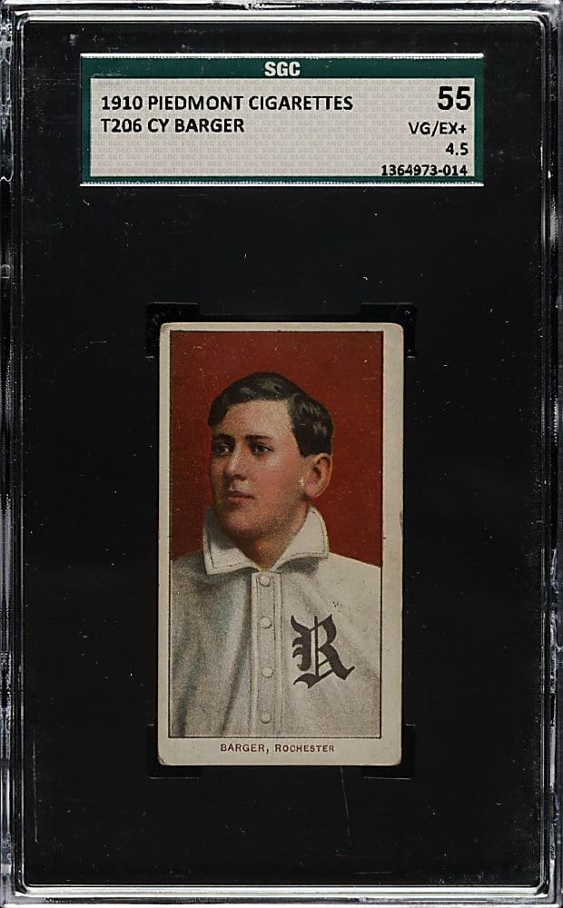 1909-1911 T206 White Border Cy Barger SGC VG/EX+ 55