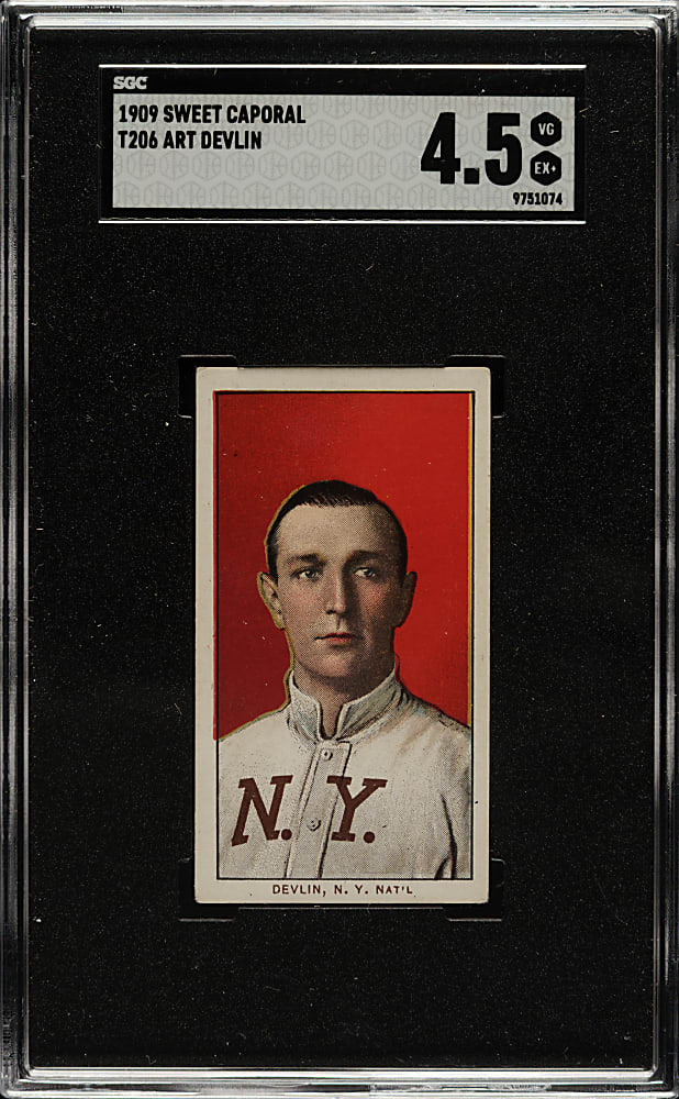 1909-1911 T206 White Border Art Devlin SGC VG/EX+ 4.5