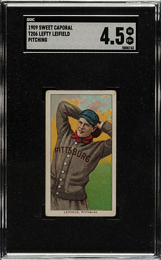 1909-1911 T206 White Border Lefty Leifield Pitching SGC VG/EX+ 4.5
