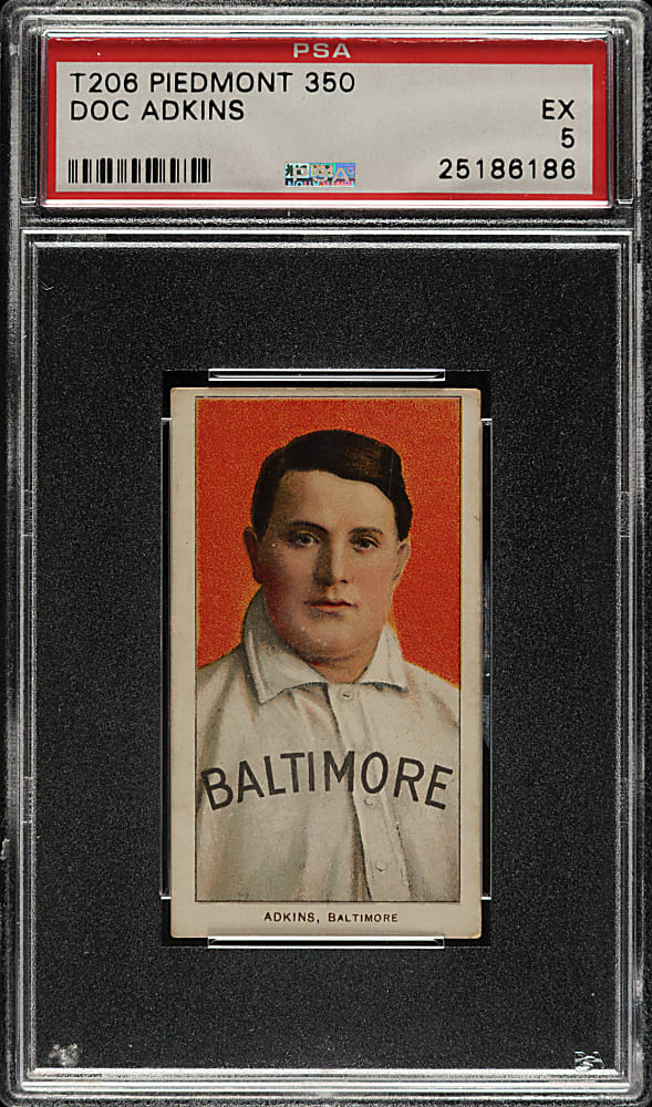 1909-1911 T206 White Border Doc Adkins PSA EX 5