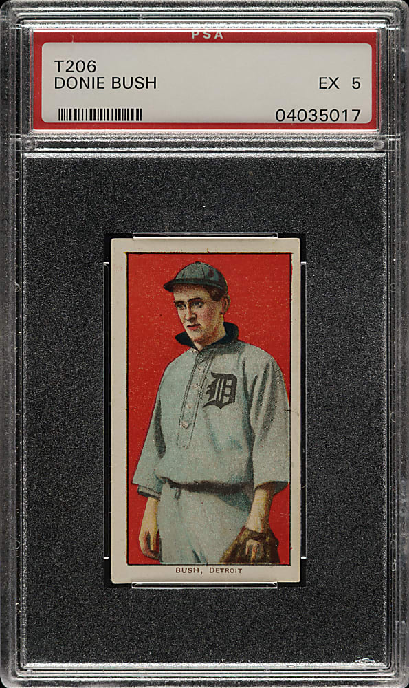 1909-1911 T206 White Border Donie Bush PSA EX 5