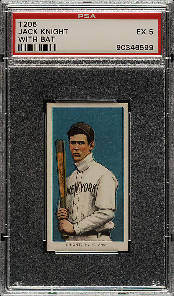 1909-1911 T206 White Border Jack Knight with Bat PSA EX 5