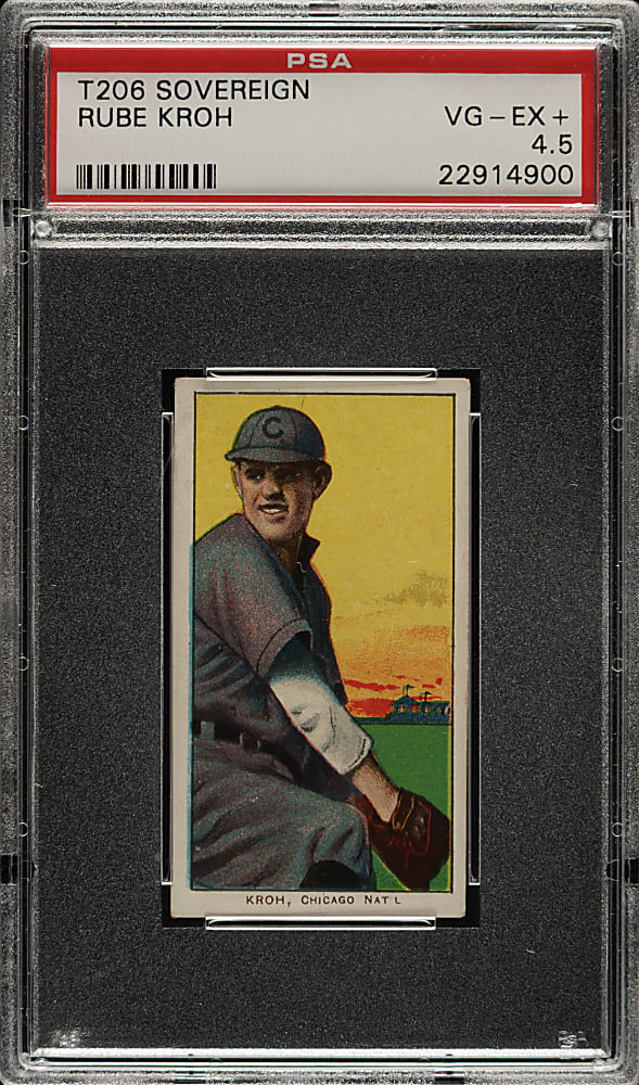 1909-1911 T206 White Border Rube Kroh PSA VG-EX+ 4.5 - Sovereign 350 Back