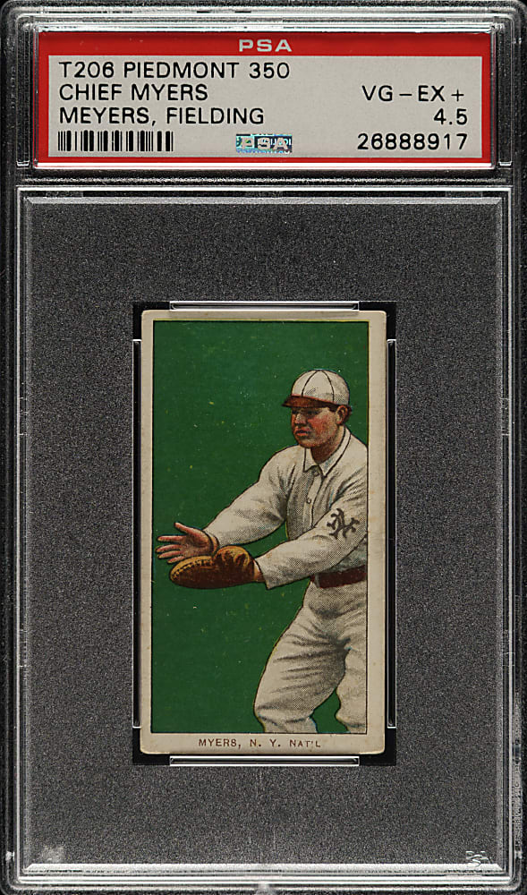 1909-1911 T206 White Border Chief Myers Fielding PSA VG-EX+ 4.5