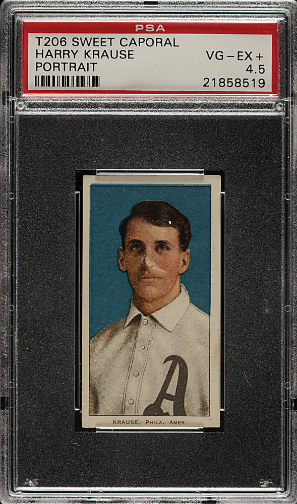 1909-1911 T206 White Border Harry Krause Portrait PSA VG-EX+ 4.5