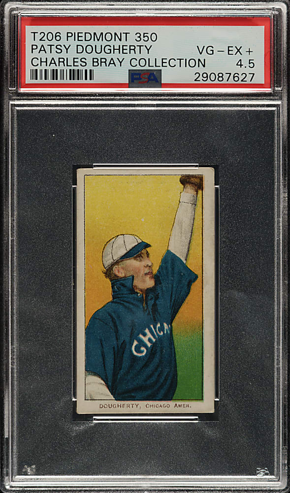 1909-1911 T206 White Border Patsy Dougherty Arm In Air PSA VG-EX+ 4.5 (Charles Bray Collection)