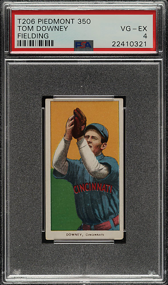 1909-1911 T206 White Border Tom Downey Fielding PSA VG-EX 4
