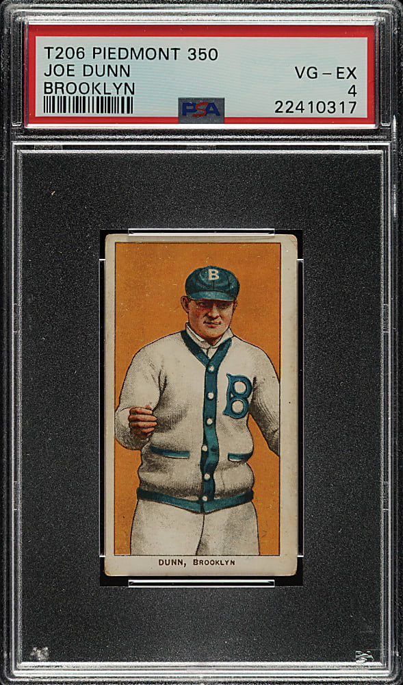 1909-1911 T206 White Border Joe Dunn PSA VG-EX 4