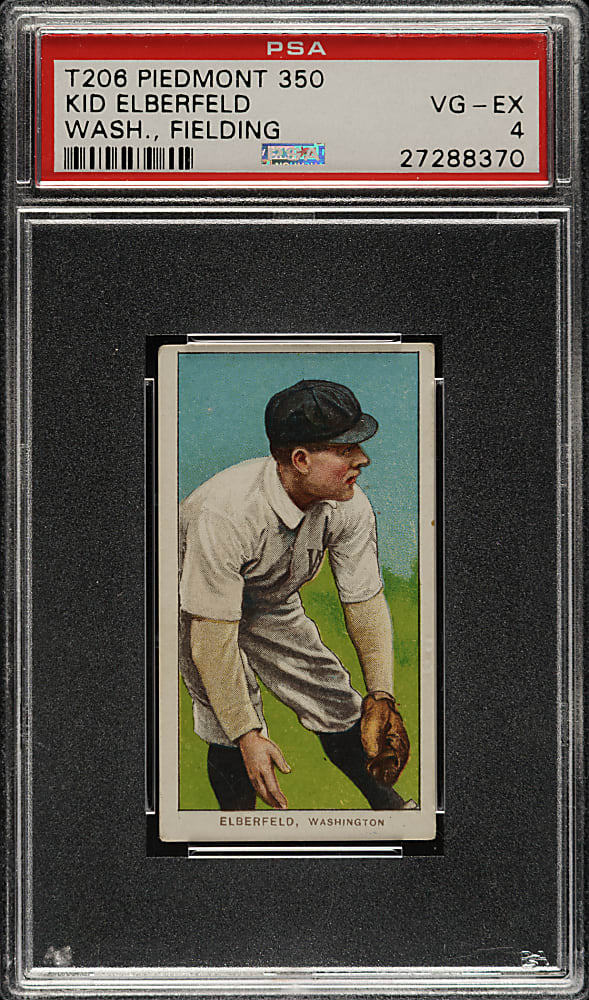 1909-1911 T206 White Border Kid Elberfeld Fielding PSA VG-EX 4