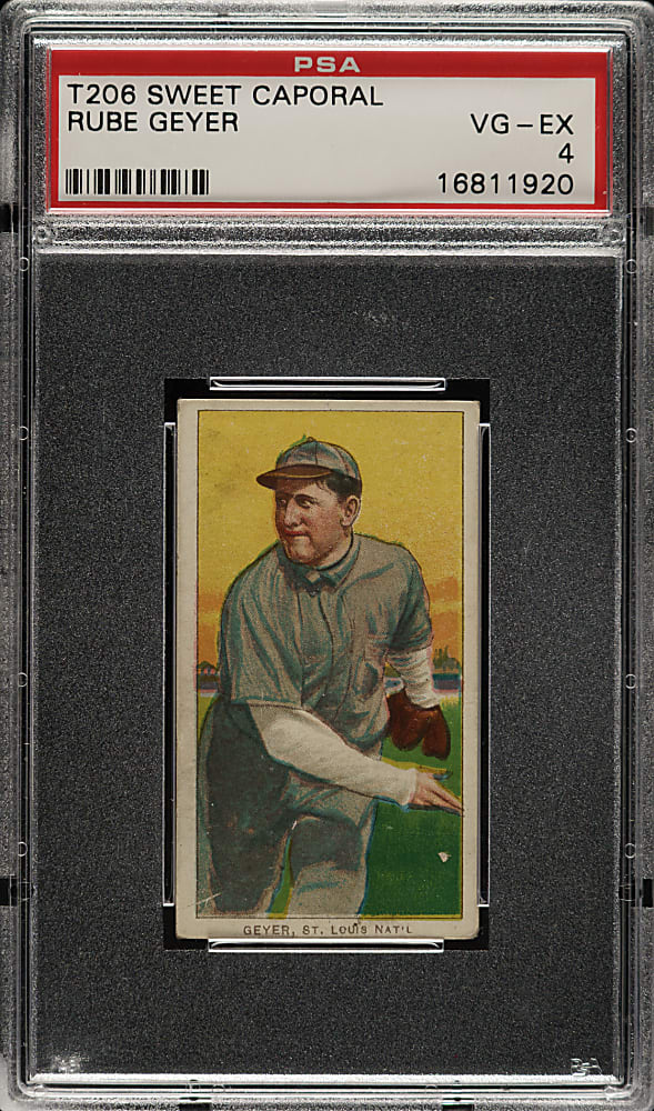 1909-1911 T206 White Border Rube Geyer PSA VG-EX 4