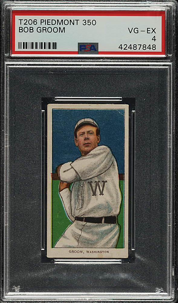 1909-1911 T206 White Border Bob Groom PSA VG-EX 4