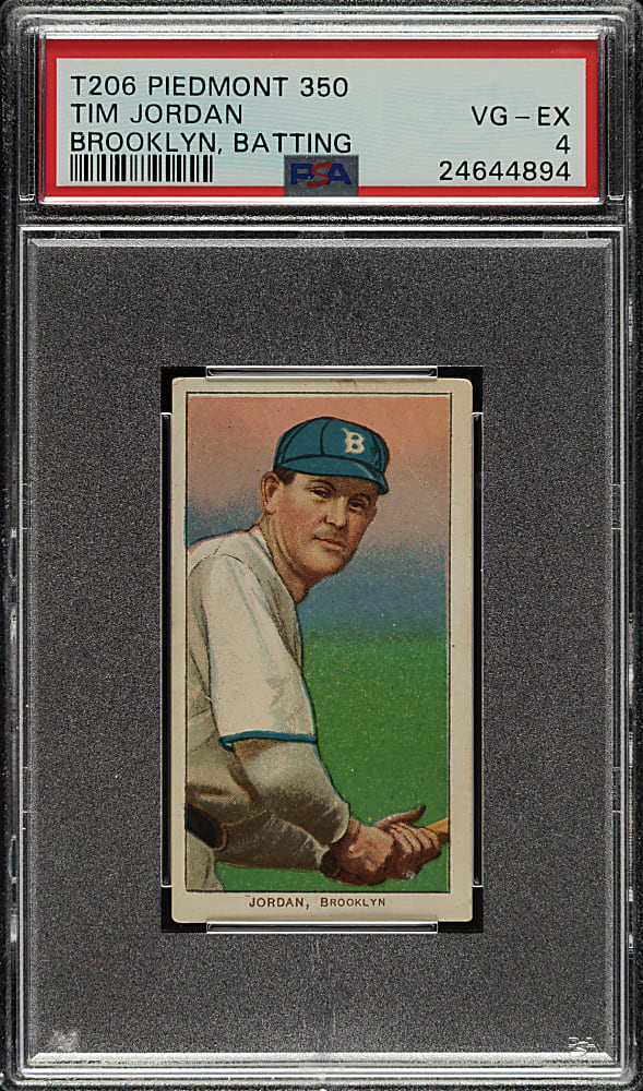 1909-1911 T206 White Border Tim Jordan Batting PSA VG-EX 4