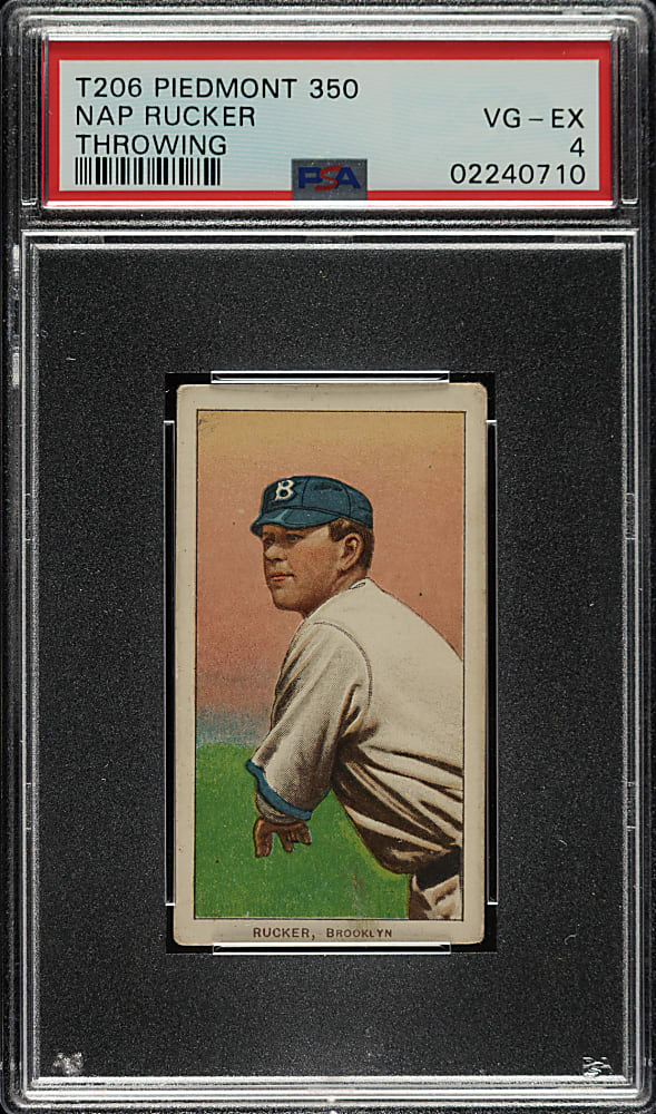 1909-1911 T206 White Border Nap Rucker Throwing PSA VG-EX 4