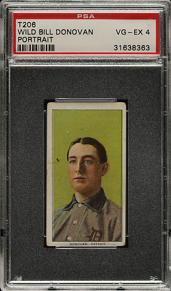 1909-1911 T206 White Border Wild Bill Donovan Portrait PSA VG-EX 4