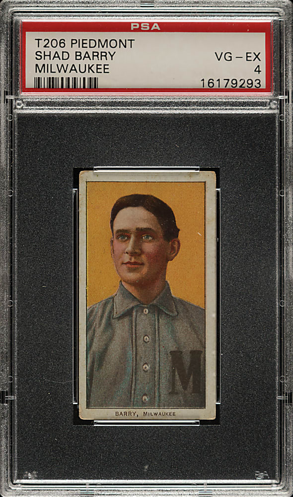 1909-1911 T206 White Border Shad Barry PSA VG-EX 4