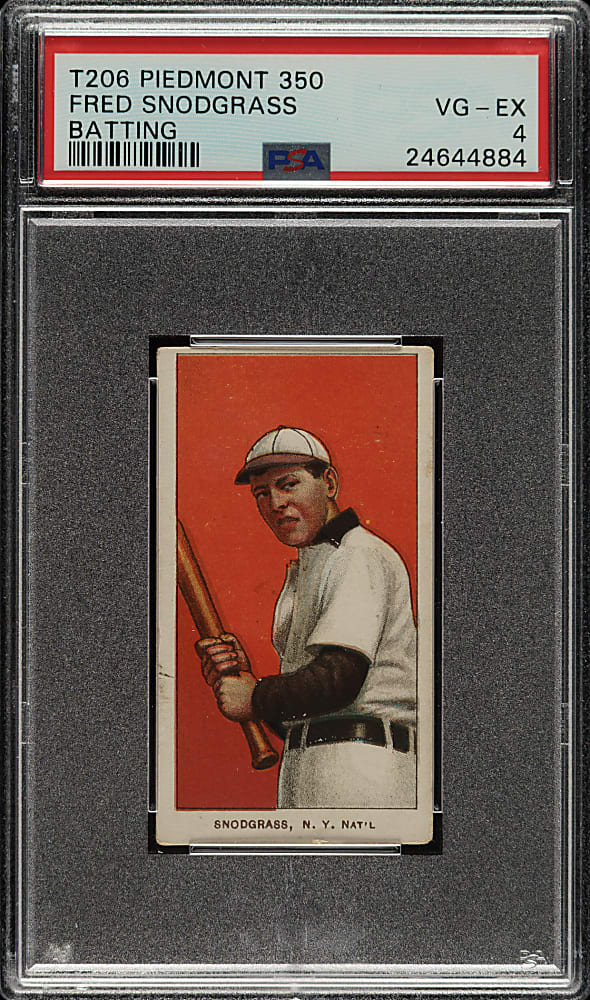 1909-1911 T206 White Border Fred Snodgrass Batting PSA VG-EX 4