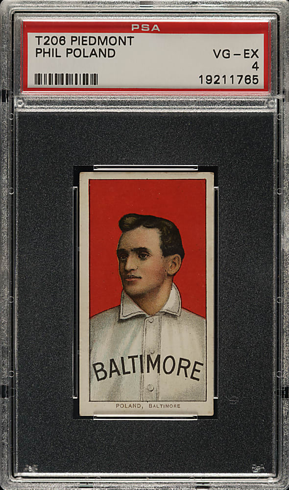 1909-1911 T206 White Border Phil Poland PSA VG-EX 4