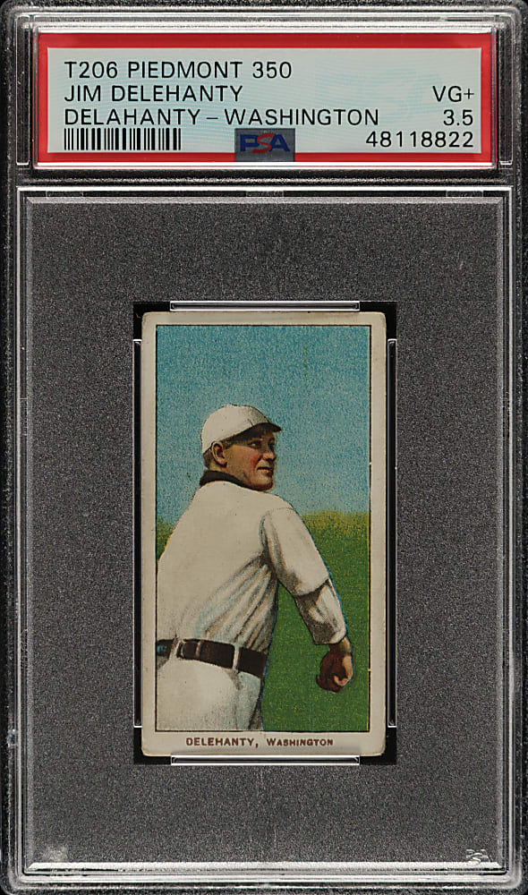 1909-1911 T206 White Border Jim Delehanty PSA VG+ 3.5
